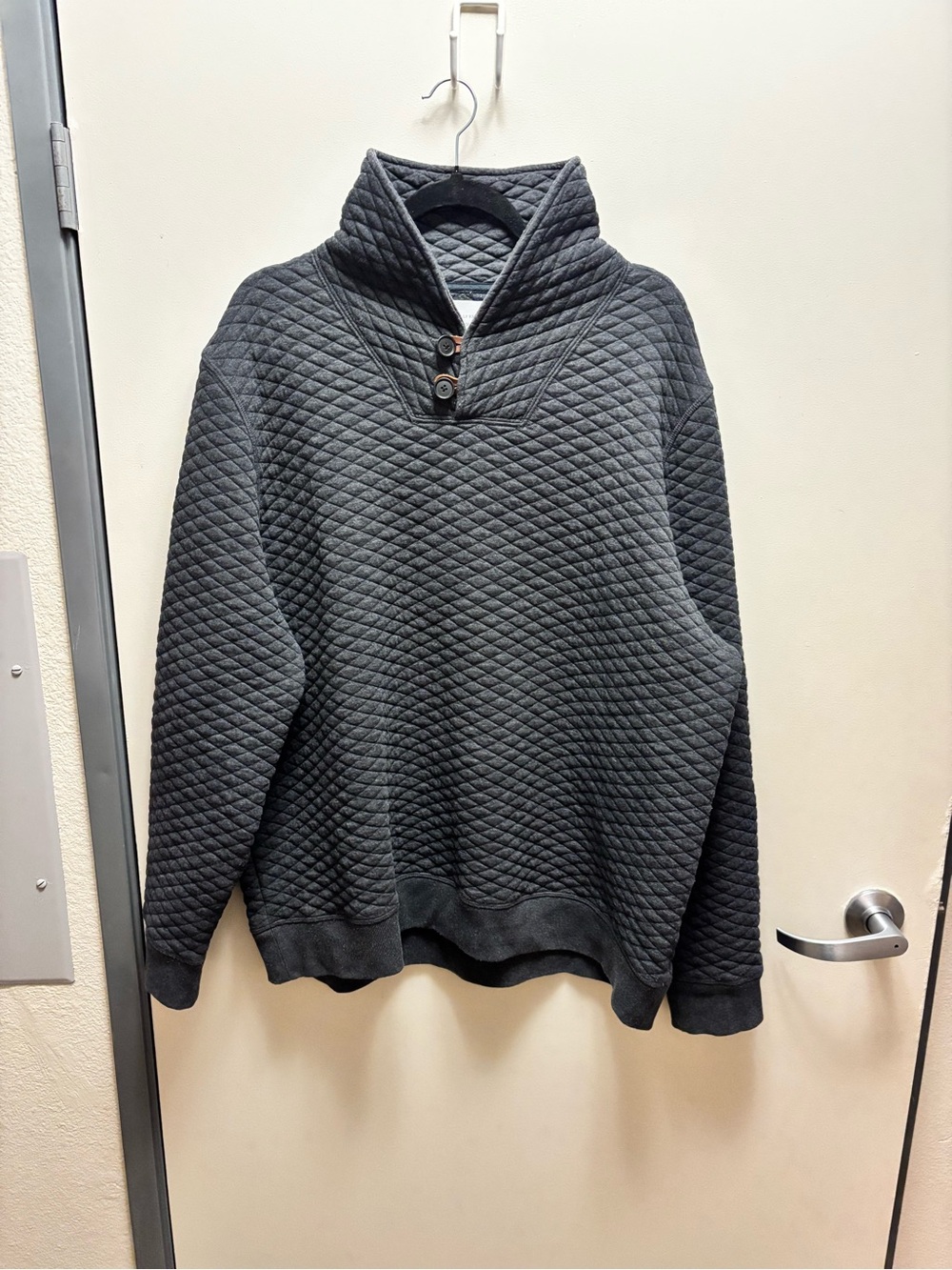 Billy Reid Quilted Turtleneck Sweater - Charcoal- Size XXL